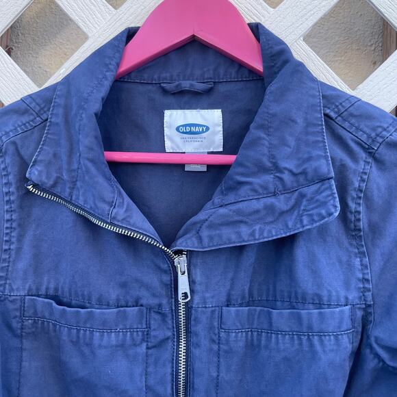 Old Navy Blue Zip Up Windbreaker Field Jacket Women's Extra Small - Picture 3 of 13
